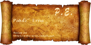 Pakó Erna névjegykártya